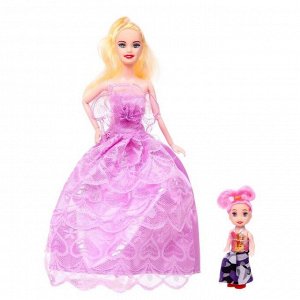 Кукла-модель шарнирная «Карина» с малышкой, с набором платьев и аксессуарами, МИКС