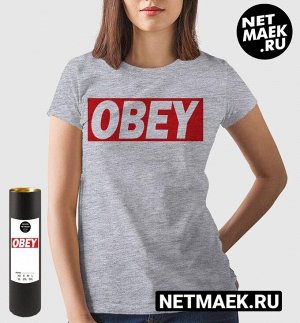 Женская футболка OBEY, цвет серый меланж