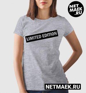Женская Футболка с надписью limited edition, цвет серый меланж