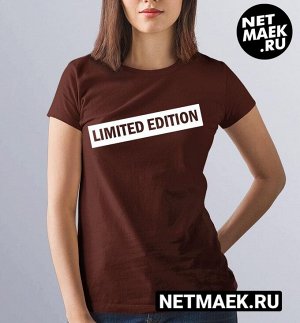 Женская Футболка с надписью limited edition, цвет коричневый