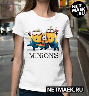 Женская футболка minions, цвет белый