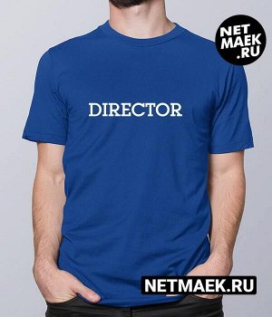 Мужская Футболка с надписью DIRECTOR DARK, цвет синий
