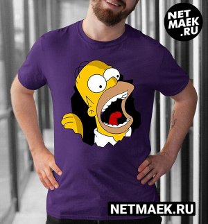 Мужская Футболка с Гомером Simpsons, цвет фиолетовый