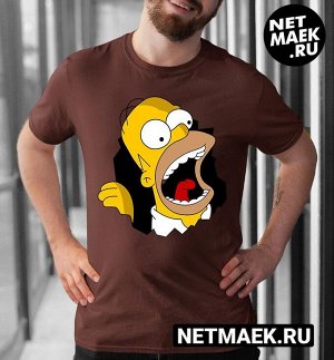 Мужская Футболка с Гомером Simpsons, цвет коричневый