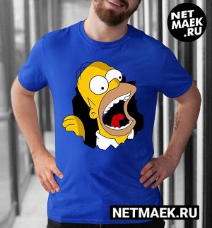 Мужская Футболка с Гомером Simpsons, цвет синий