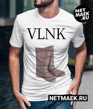 Мужская футболка с надписью VLNK, цвет белый