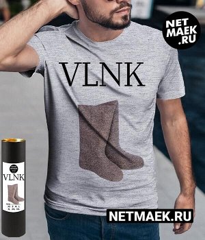 Мужская футболка с надписью VLNK, цвет серый меланж