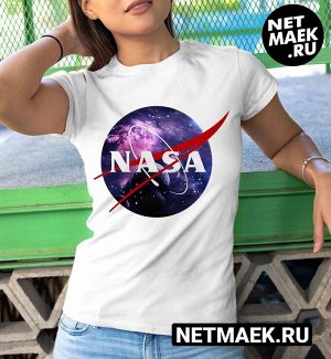 Женская футболка с логотипом nasa космос, цвет белый