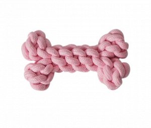 Игрушка в форме косточки из хлопковой нити, цвет розовый