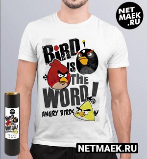 Футболка Angry Birds is the word, цвет белый