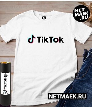 Футболка с надписью tik tok logo, цвет белый