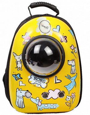 Космическая переноска-рюкзак для животных, принт "Собаки", цвет желтый