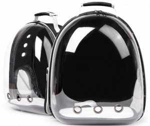 Космическая переноска-рюкзак для животных с полностью прозрачной передней частью, цвет черный