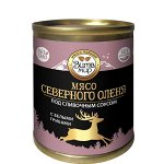 Мясо северного оленя под сливочным соусом с белыми грибами 340гр