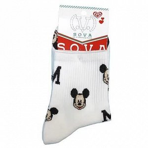 35768 Дизайнерские носки серии Walt Disney Company "Микки Маус", р-р 35-39 (белый)