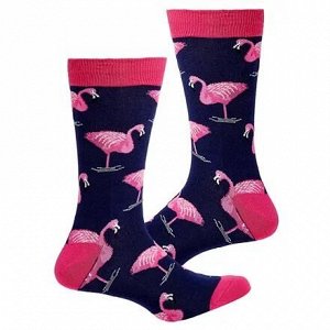 28784 Дизайнерские носки серии В гармонии с природой "Розовый фламинго и синие озера", р-р 40-44 (синий/розовый)