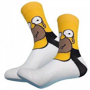 35843 Тематические носки серии Симпсоны "Гомер Симпсон", р-р 36-42 (белый/желтый)