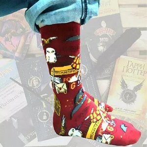 03460 Тематические носки серии Гарри Поттер "Набор Гриффиндорца", р-р 36-43 (красный)