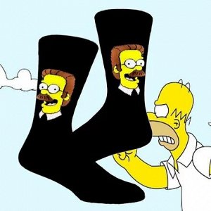 23918 Тематические носки серии Симпсоны "Нед Фландерс", р-р 36-43 (черный)