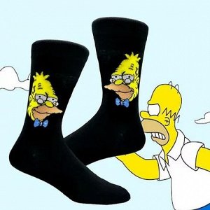 23925 Тематические носки серии Симпсоны "Абрахам Симпсон", р-р 36-43 (черный)