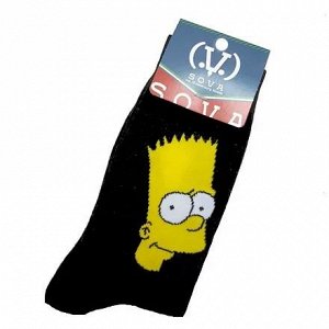 23932 Тематические носки серии Симпсоны "Барт Симпсон", р-р 36-42 (черный)