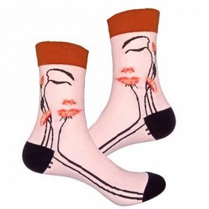 24021 Дизайнерские носки серии В гармонии с природой. "Девушка Весна" р-р 36-39 (светло-розовый)