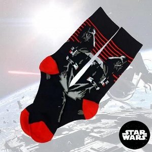 40052 Тематические носки серии STAR WARS "Дарт Вейдер", р-р 36-40 (черный, красные полосы)