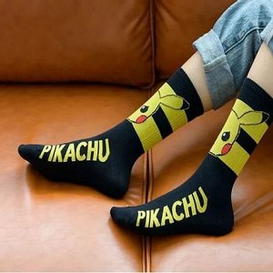 25790 Тематические носки серии Покемон "Пикачу", р-р 36-43 (черный/желтый контраст)