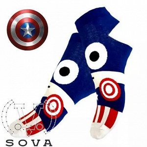 10420 Укороченные носки из серии Marvel Comics "Капитан Америка", р-р 36-43 (большеглазый)