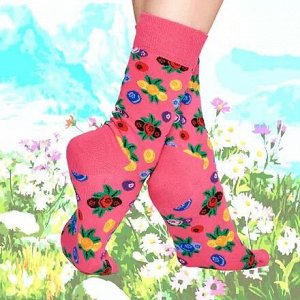 13254 Дизайнерские носки из коллекции  В гармонии с природой "Красавица Весна", р-р 38-45 (розовый)