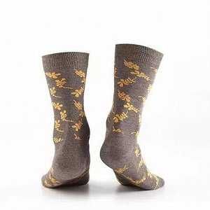 20412 Дизайнерские носки серии В гармонии с природой "Осений листопад", р-р 37-43 (кофейный), 2690000020412