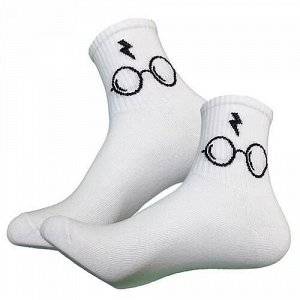 31265 Тематические носки серии Гарри Поттер "Очки и шрам", р-р 36-42 (белый)