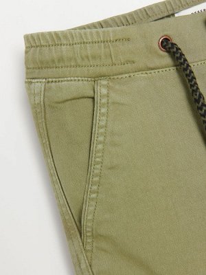 Брюки с накладными карманами из ткани с добавлением хлопка