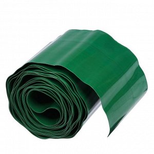 Лента бордюрная, 0.2 ? 9 м, толщина 0.6 мм, гофра, пластиковая, зелёная