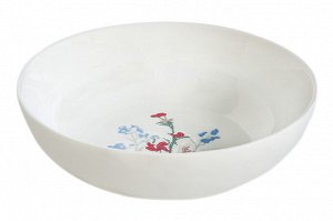 Тарелка суповая Луговые цветы, голубые, 18 см