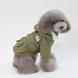 Комбинезон-пальто для животных, цвет армейский зеленый