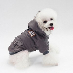 Комбинезон-пальто для животных, цвет серый