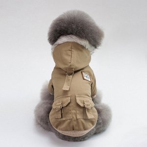 Комбинезон-пальто для животных, цвет кремовый хаки