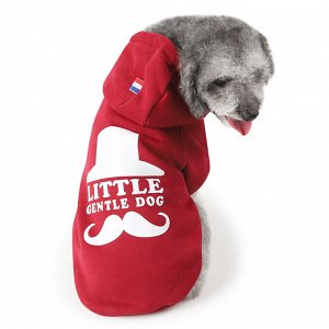 Кофта для животных, надпись "Little gentle dog", цвет красный