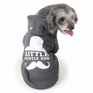 Кофта для животных, надпись "Little gentle dog", цвет серый