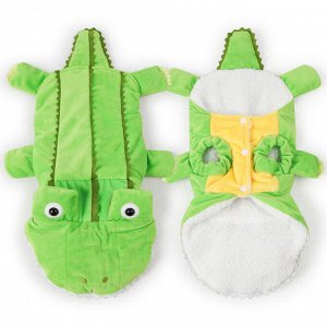 Комбинезон для животных в виде крокодила, цвет зеленый