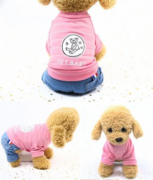 Комбинезон для животных, надпись "Pet baby", цвет розовый