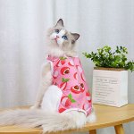 Послеоперационный бандаж для животных после стерилизации, принт &quot;Личи&quot;, цвет розовый