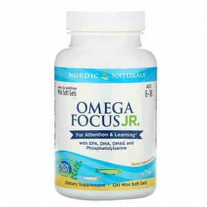 Nordic Naturals, Omega Focus Junior, для детей 6–18 лет, 120 мягких мини-таблеток