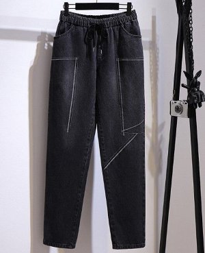 Женские джинсы на резинке, цвет черный