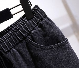 Женские джинсы на резинке, цвет черный