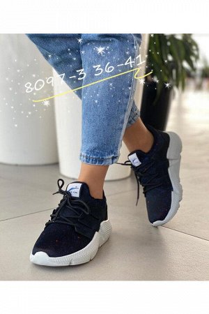 Женские кроссовки 8097-3 черно-синие