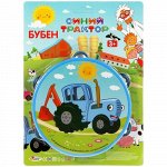 Бубен &quot;Играем вместе&quot; Синий трактор, блист. 18*18*3 см