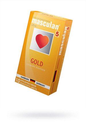 Презервативы masculan ultra золотого цвета, 10шт