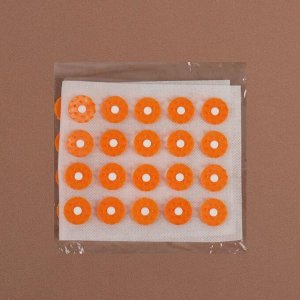 Аппликатор - коврик, 14 ? 32 см, 40 модулей, цвет оранжевый/белый